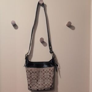 Coach Black and Brown Convertible Crossbody To Shoulder Bag